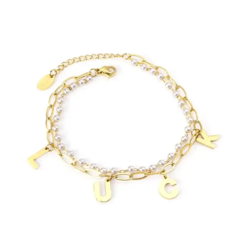 Gold Color Luck Pendant Bracelet | Fashionsarah.com