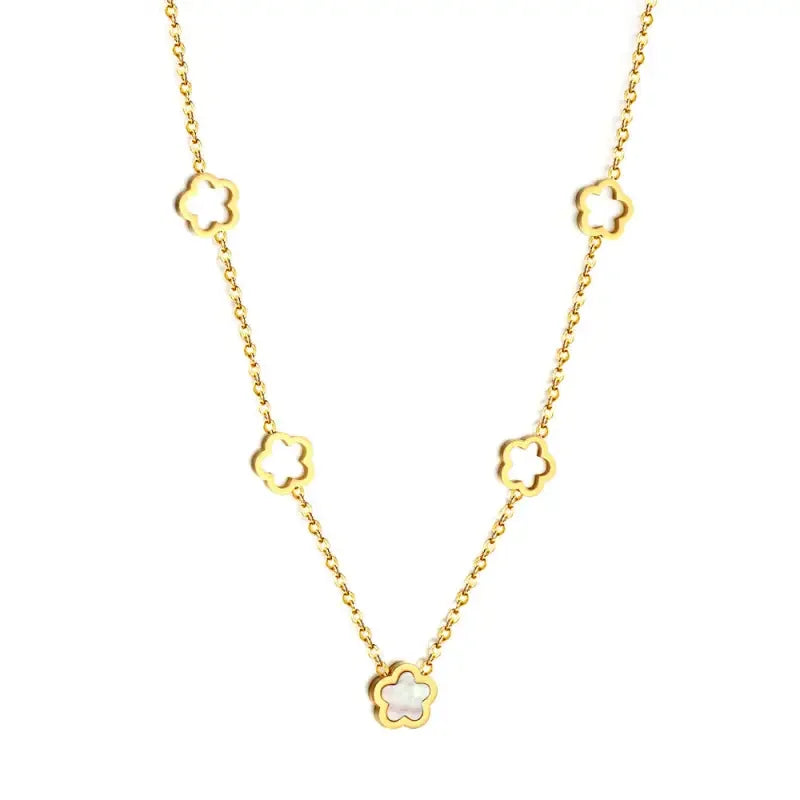 4 Hollow Peach Blossoms Necklace | Fashionsarah.com