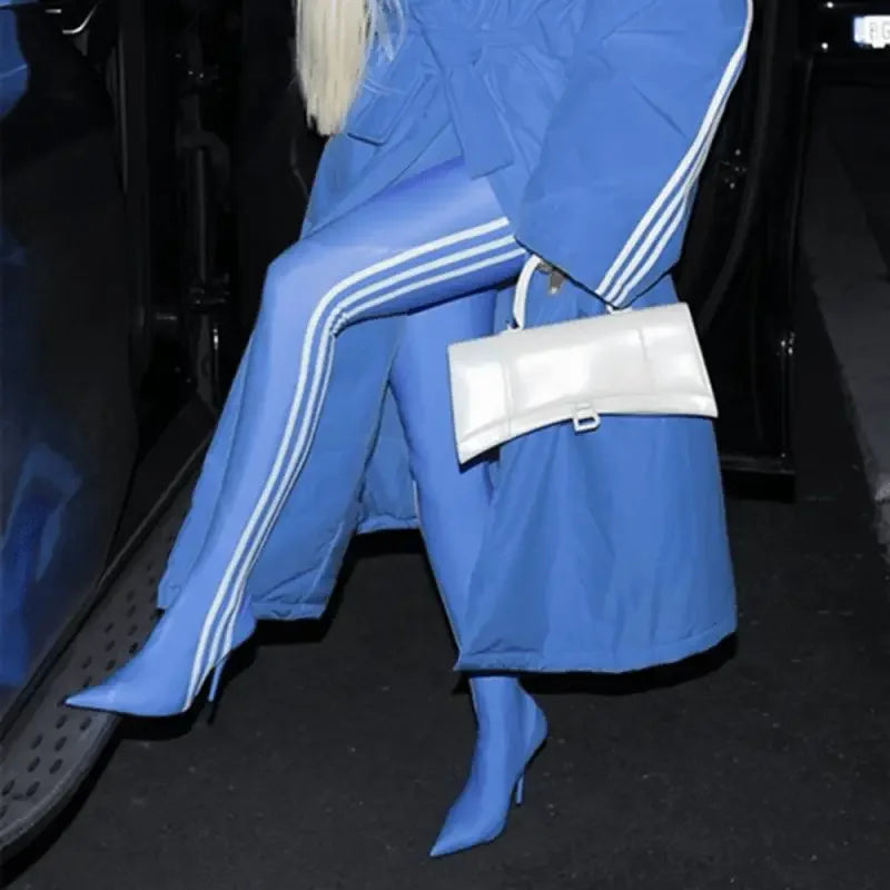 Elastic Stripe One Piece Pointed Boots | Fashionsarah.com