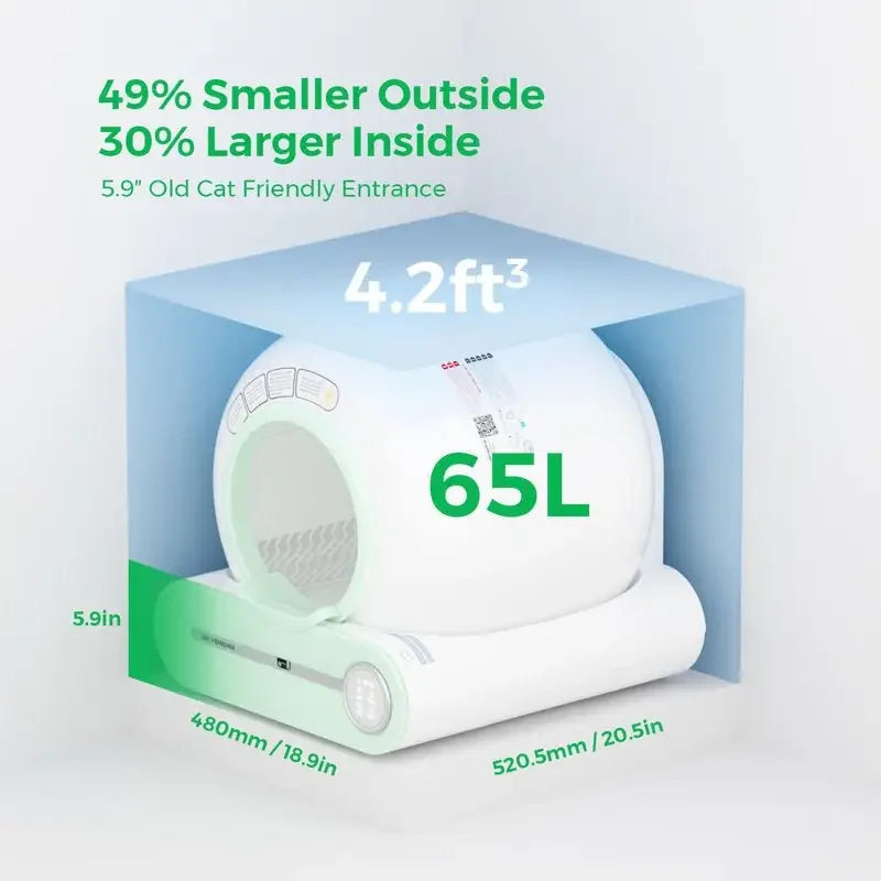 Automatic Self Cleaning Cat Litter Box 65L App Control | Fashionsarah.com