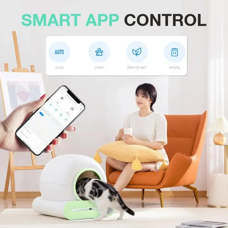 Automatic Self Cleaning Cat Litter Box 65L App Control | Fashionsarah.com