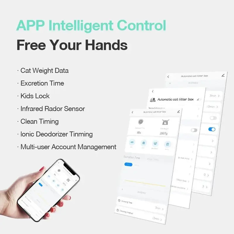 Automatic Self Cleaning Cat Litter Box 65L App Control | Fashionsarah.com