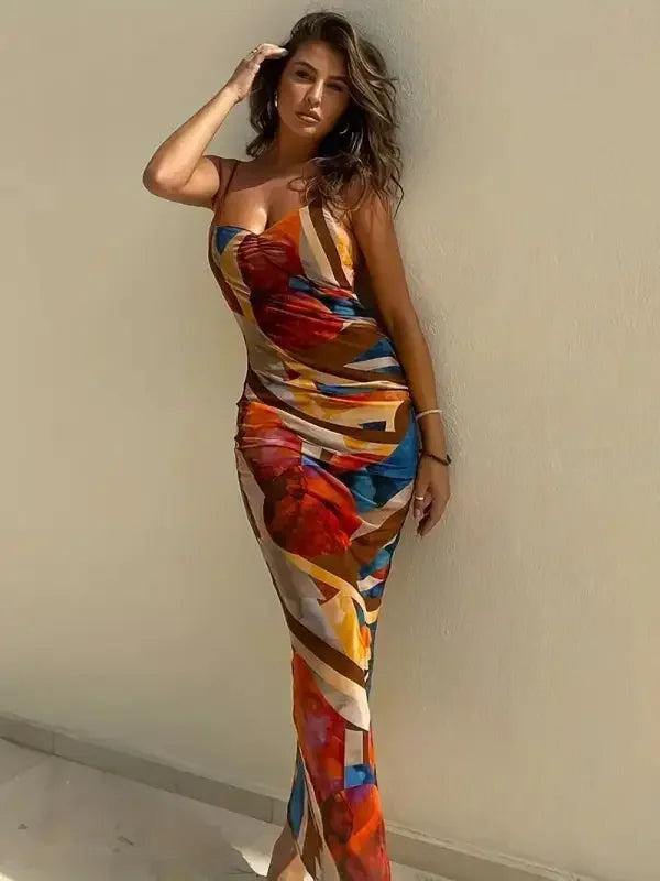 Ruched Sleeveless Maxi Dress | Fashionsarah.com