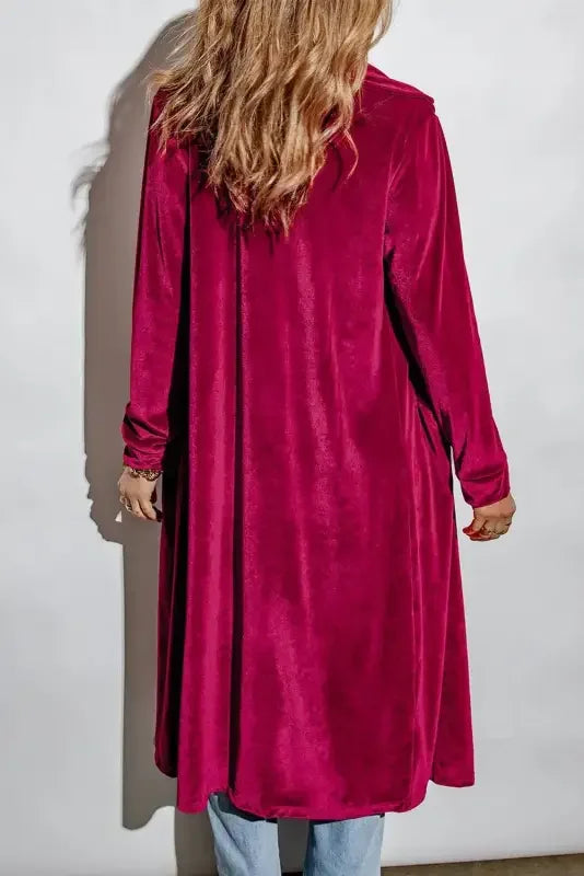Retro Velvet Long Sleeve Pocket Coats | Fashionsarah.com