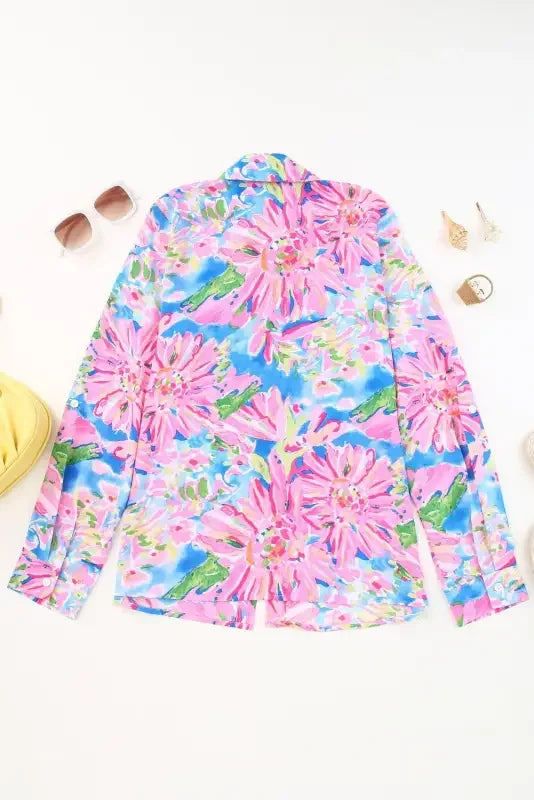 Fashionsarah.com Floral Buttoned Sheath Shirts