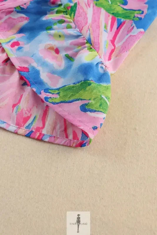 Fashionsarah.com Fashionsarah.com Pink Floral Sheath Long Sleeve Shirt