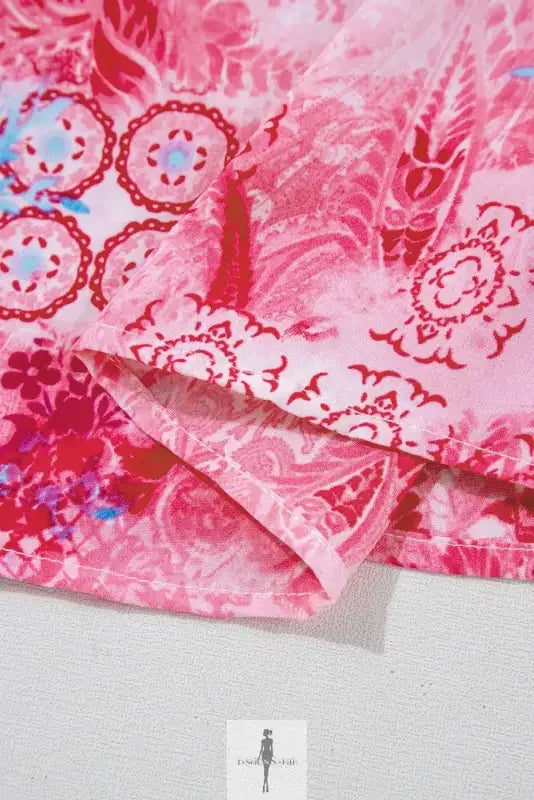 Fashionsarah.com Fashionsarah.com Pink Floral Sheath Long Sleeve Shirt