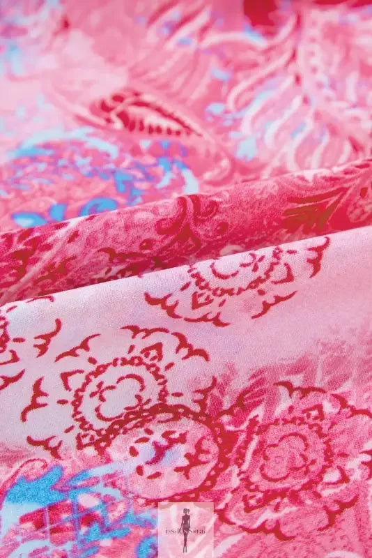 Fashionsarah.com Fashionsarah.com Pink Floral Sheath Long Sleeve Shirt