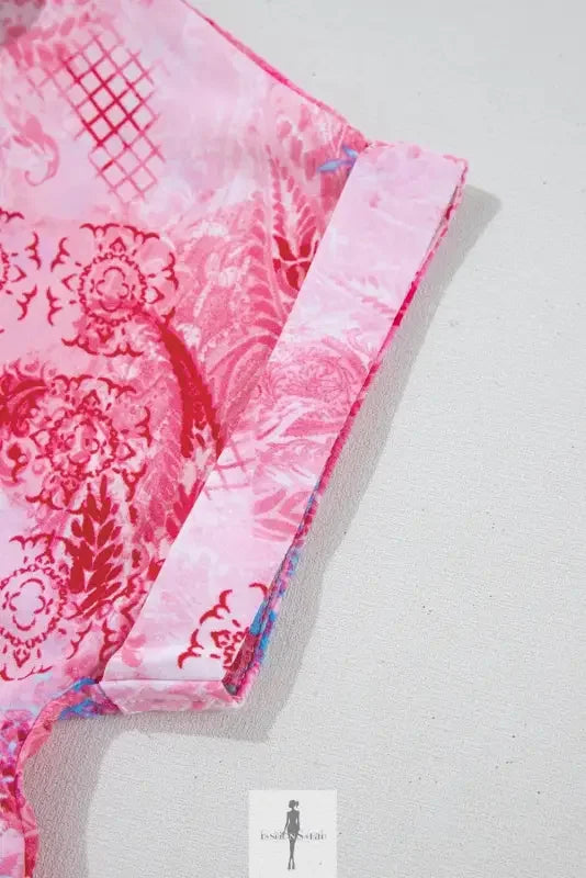 Fashionsarah.com Fashionsarah.com Pink Floral Sheath Long Sleeve Shirt