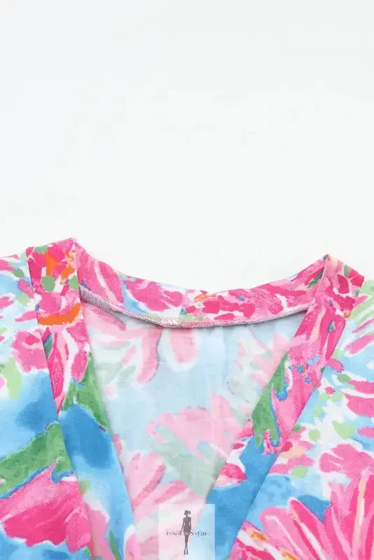 Fashionsarah.com Fashionsarah.com Pink Floral Sheath Long Sleeve Shirt