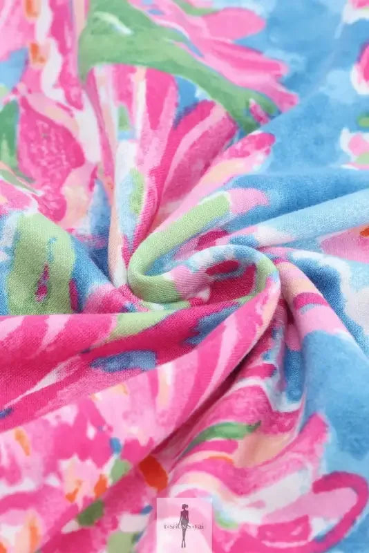 Fashionsarah.com Fashionsarah.com Pink Floral Sheath Long Sleeve Shirt