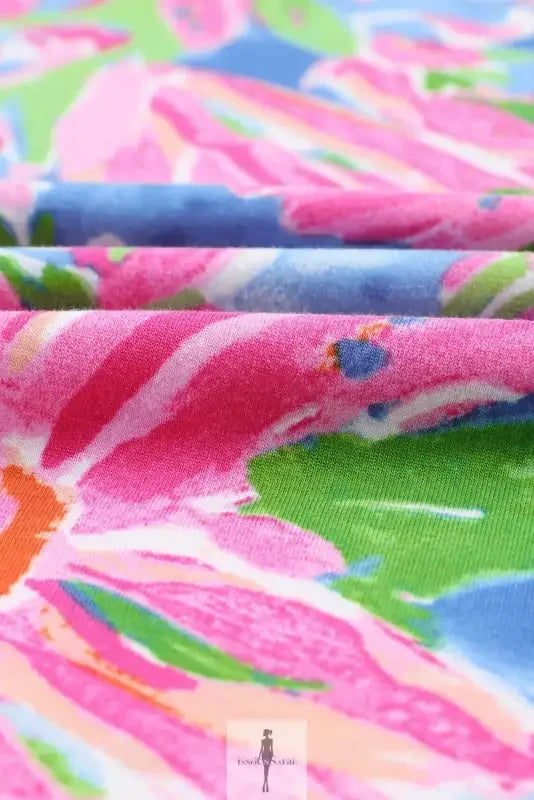 Fashionsarah.com Fashionsarah.com Pink Floral Sheath Long Sleeve Shirt