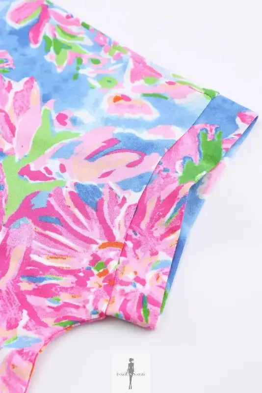 Fashionsarah.com Fashionsarah.com Pink Floral Sheath Long Sleeve Shirt