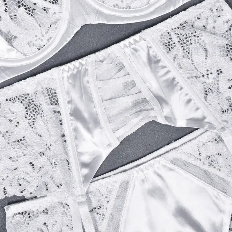 3 Pcs Lace Lingerie Bra and Panty Set | Fashionsarah.com