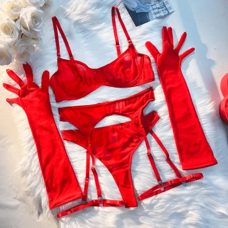 Seamless Lingerie With Long Gloves | Fashionsarah.com