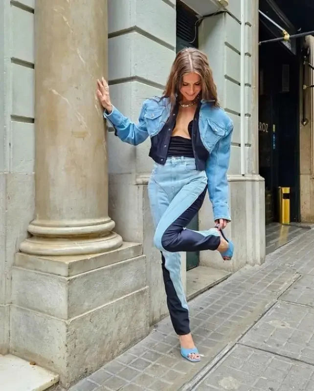 Denim Contrast Jackets | Fashionsarah.com