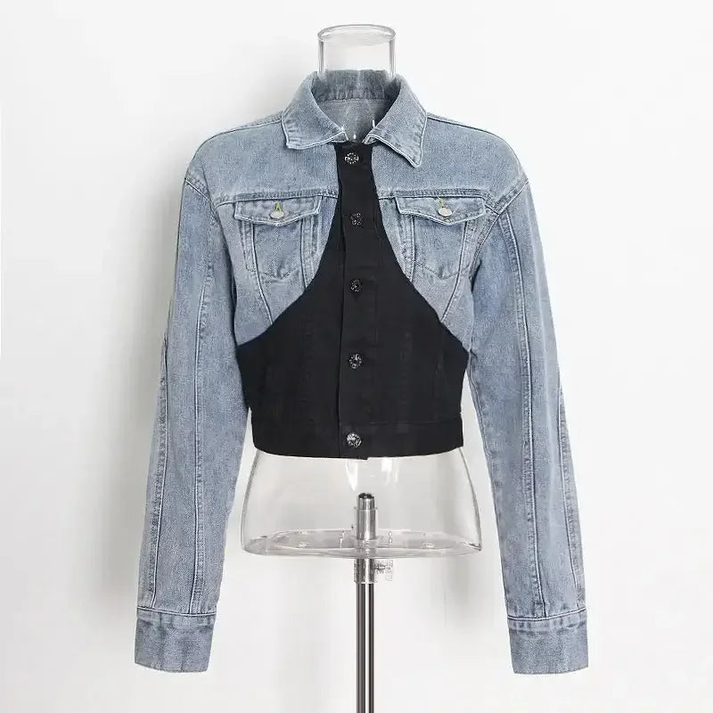Denim Contrast Jackets | Fashionsarah.com