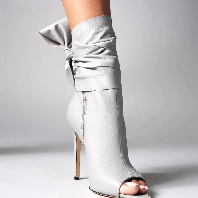 Open Toe Black Short Boots | Fashionsarah.com