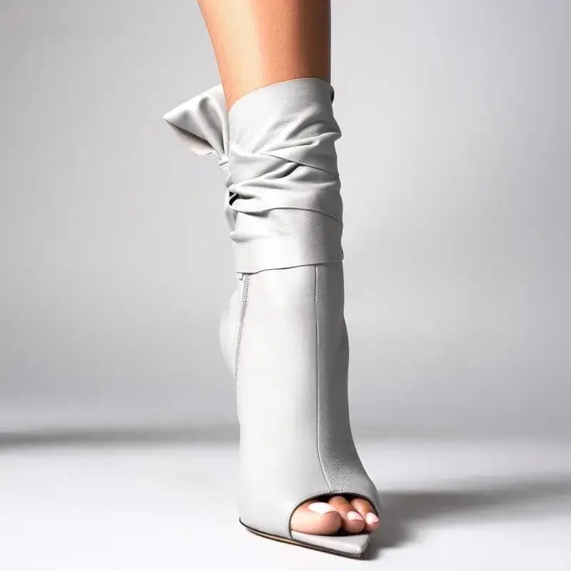 Open Toe Black Short Boots | Fashionsarah.com