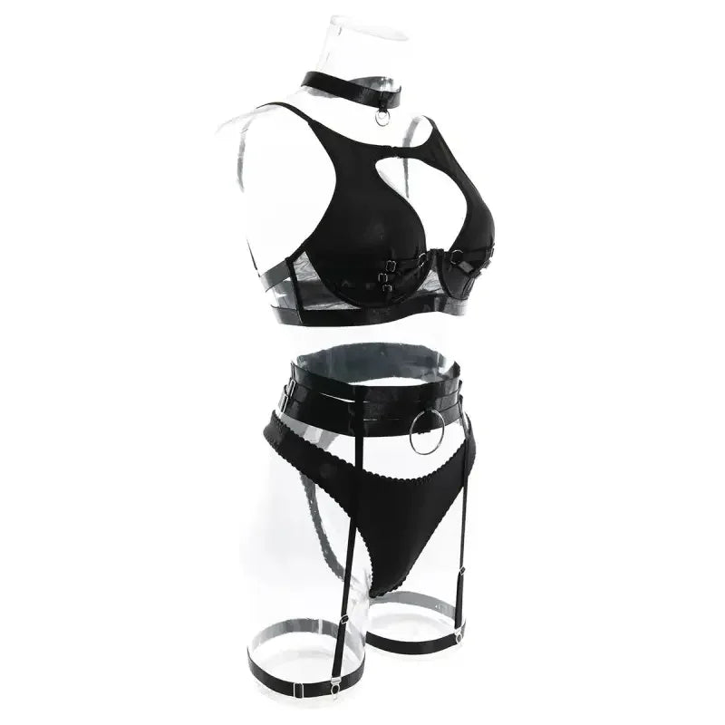 5 pcs Choker Intimates Bra + Panty Underwear Set Garter Kit | Fashionsarah.com