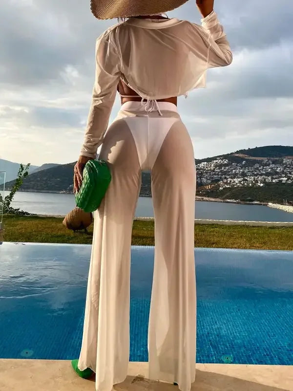 4 Pcs Halter Triangle Bikini with cover up | Fashionsarah.com