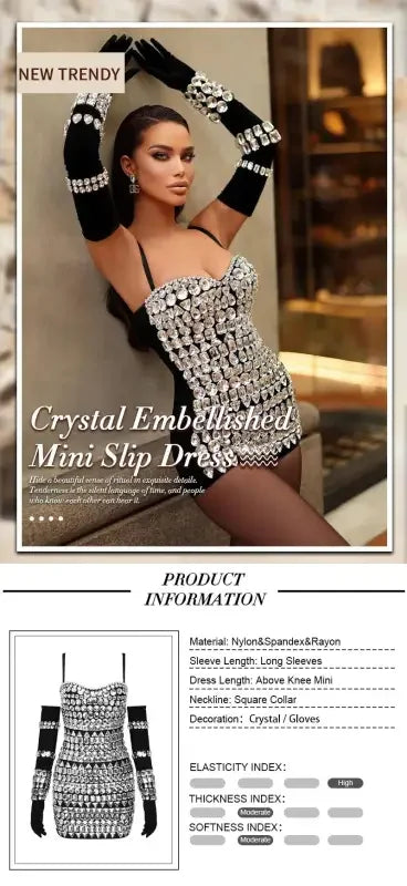 Luxury Dress with Long Sleeve Gloves | Fashionsarah.com