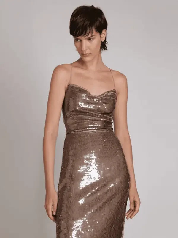 Backless Lace-up Slim Long Dress | Fashionsarah.com