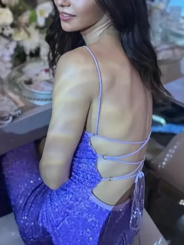 Backless Lace-up Slim Long Dress | Fashionsarah.com