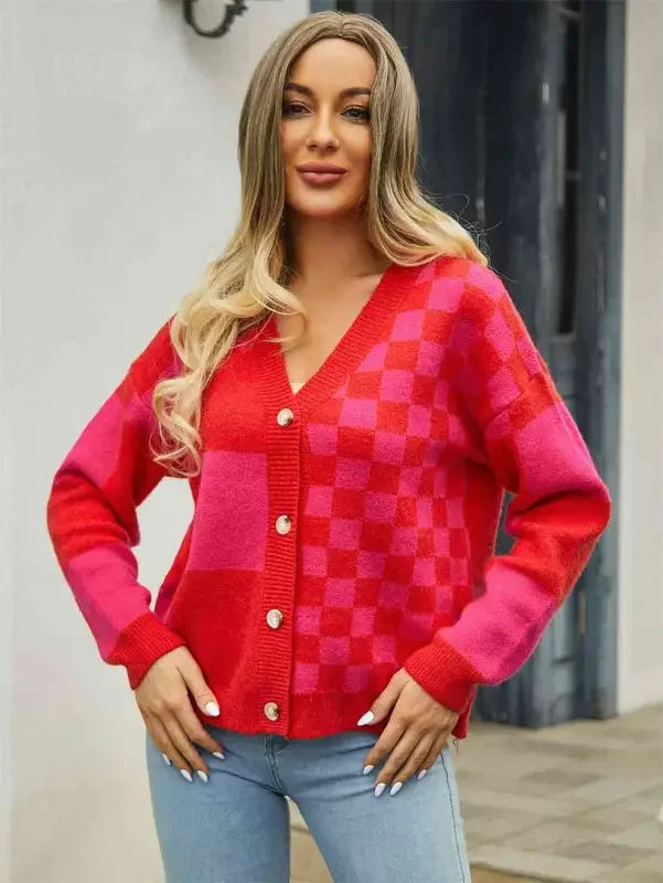 Fashionsarah.com Fashionsarah.com V-Neck Dropped Shoulder Women Cardigan