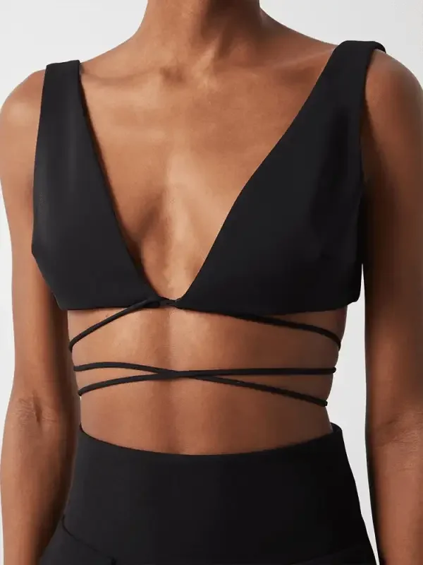 Lace up Top + High Split Long Skirt | Fashionsarah.com