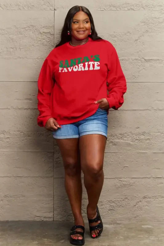 Christmas SANTA'S FAVORITE Women Sweatshirt | Fashionsarah.com