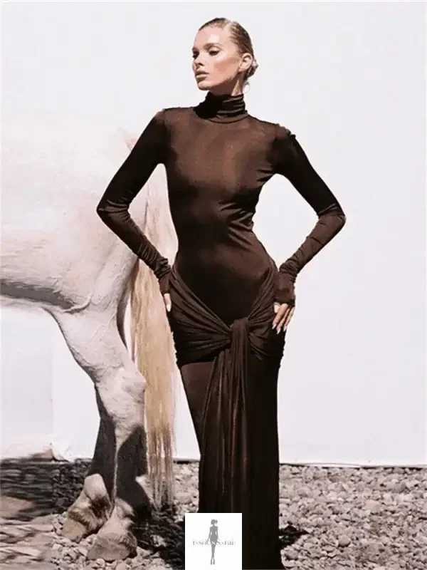 Fashionsarah.com Fashionsarah.com Women Elastic Lace Up Maxi Dress