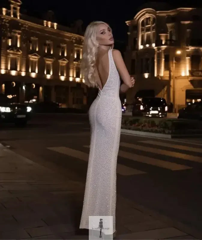 Fashionsarah.com Fashionsarah.com Shiny Slim Backless Long Dress