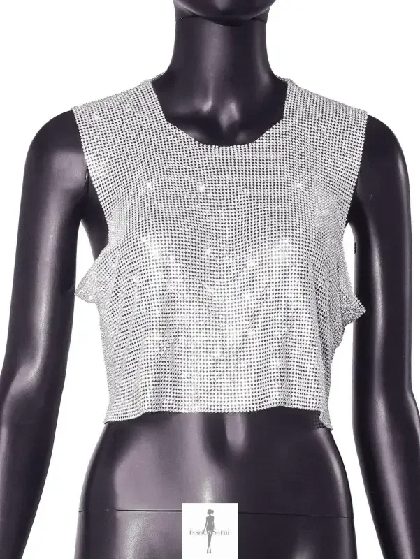 Fashionsarah.com Fashionsarah.com Open Back Rhinestone Women Top