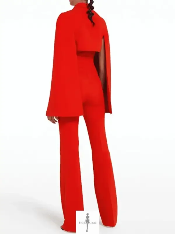 Fashionsarah.com Fashionsarah.com Strapless Jumpsuit with O-neck Short Shawl