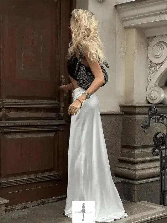 Fashionsarah.com Fashionsarah.com Loose White Satin Skirt