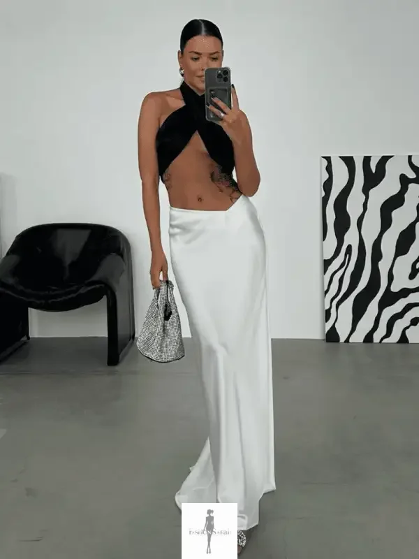 Fashionsarah.com Fashionsarah.com Loose White Satin Skirt