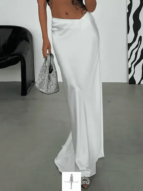 Fashionsarah.com Fashionsarah.com Loose White Satin Skirt