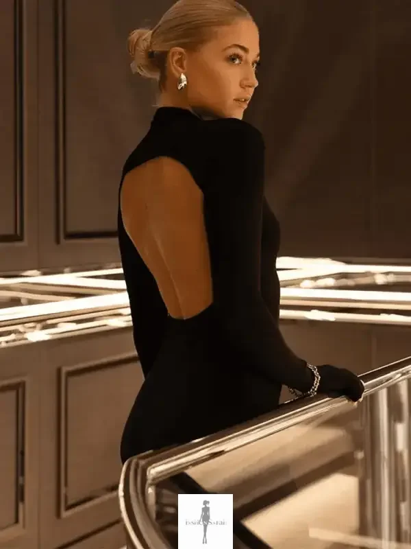 Fashionsarah.com Fashionsarah.com High-neck Sheath Maxi Dress