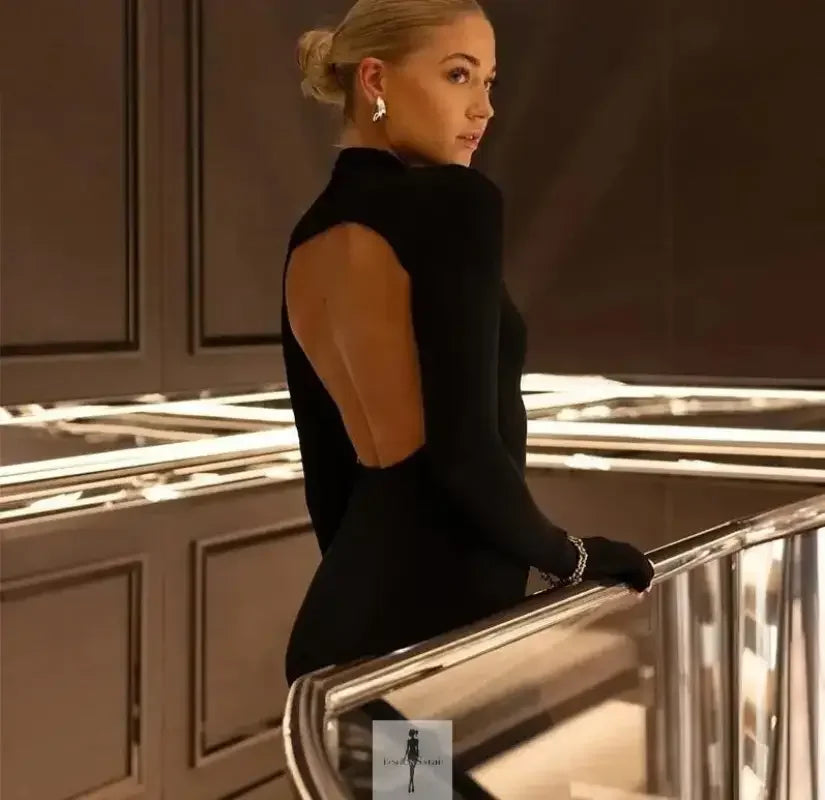 Fashionsarah.com Fashionsarah.com High-neck Sheath Maxi Dress