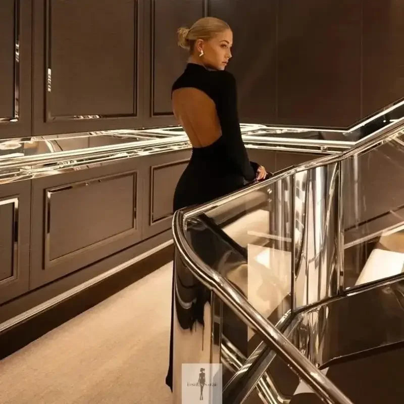 Fashionsarah.com Fashionsarah.com High-neck Sheath Maxi Dress