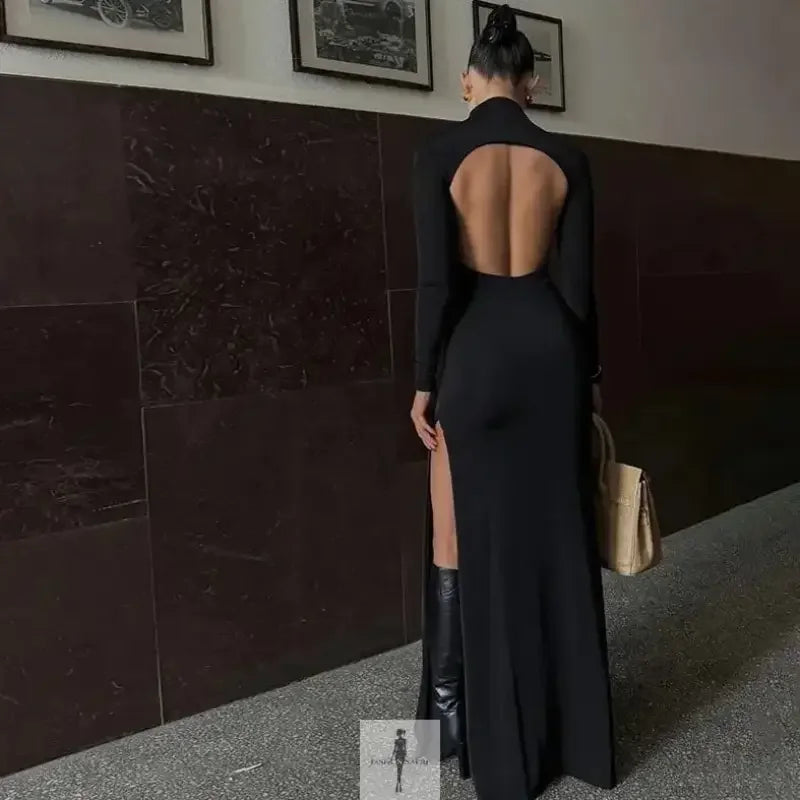 Fashionsarah.com Fashionsarah.com High-neck Sheath Maxi Dress