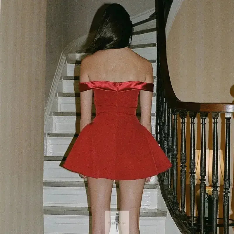a line dress with corset Off-shoulder A Line Mini Dress