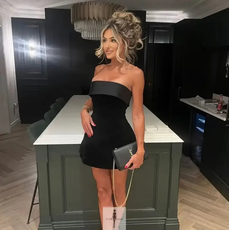 Fashionsarah.com Fashionsarah.com Off Shoulder Short Gown Dress