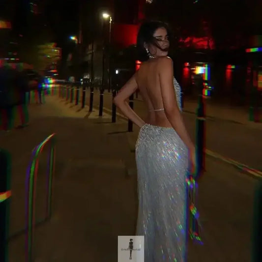 Fashionsarah.com Fashionsarah.com Shiny Sequin Backless Maxi Dress