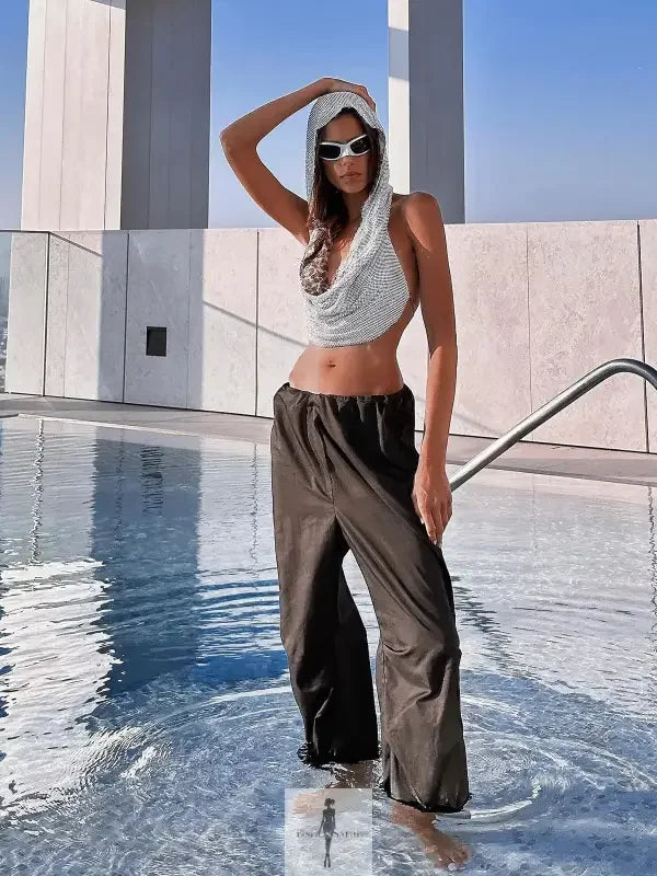 Fashionsarah.com Fashionsarah.com Mesh Shiny Rhinestone Top