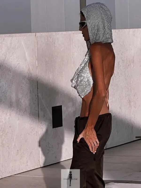 Fashionsarah.com Fashionsarah.com Mesh Shiny Rhinestone Top