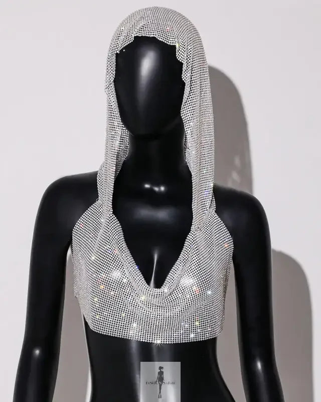 Fashionsarah.com Fashionsarah.com Mesh Shiny Rhinestone Top