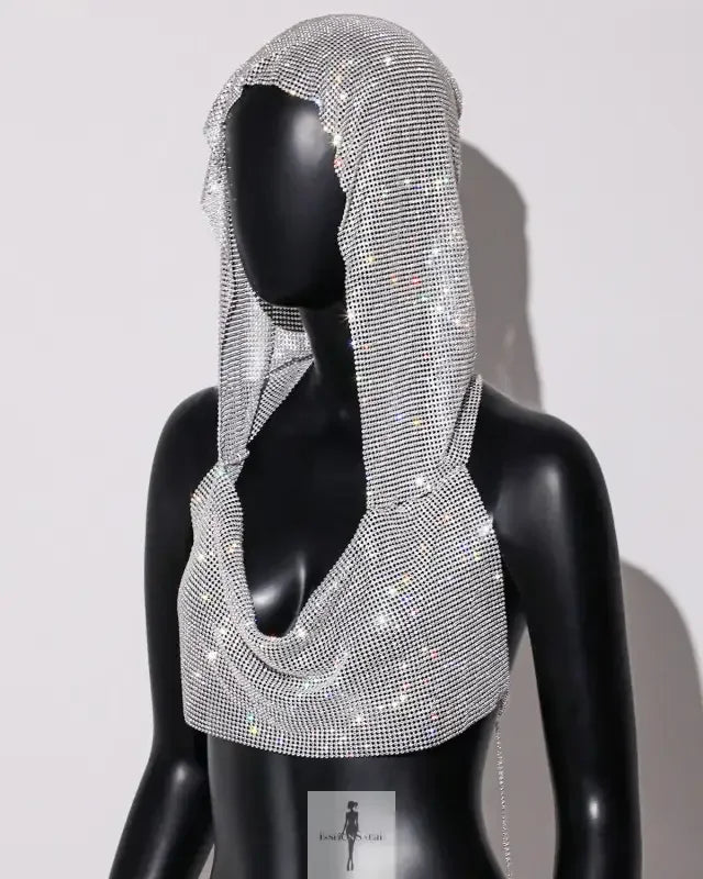 Fashionsarah.com Fashionsarah.com Mesh Shiny Rhinestone Top