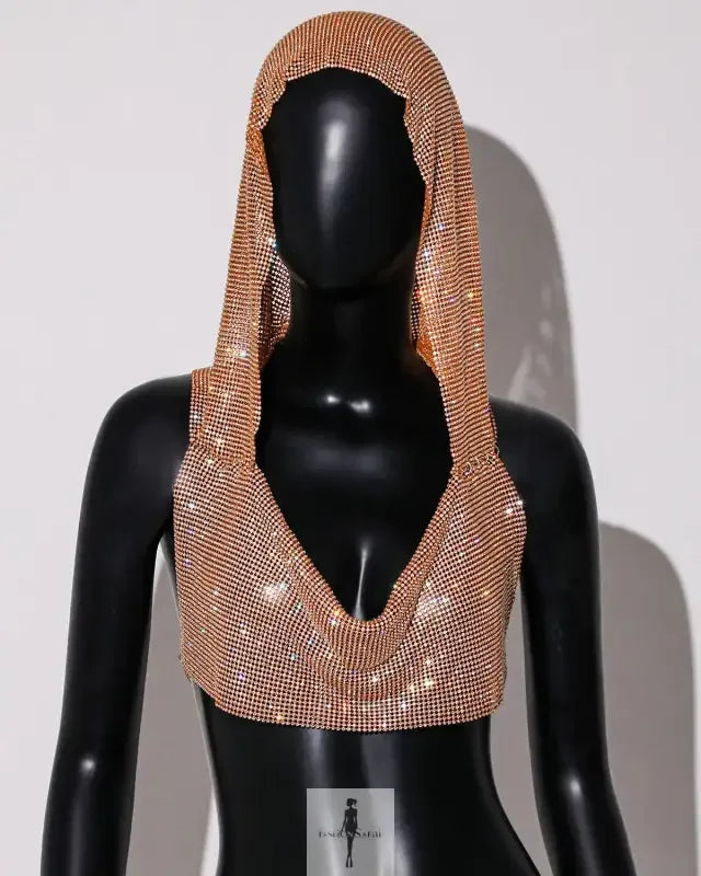 Fashionsarah.com Fashionsarah.com Mesh Shiny Rhinestone Top